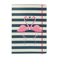 Zápisník A5 Go Stationery Flamingo Stripes