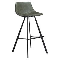 Zelená barová stolička s čiernou kovovou podnožou DAN–FORM Pitch
