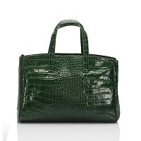 Zelená kožená kabelka Lisa Minardi Calf Crocco