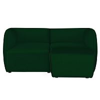 Zelená modulová dvojmiestna pohovka s ležadlom Norrsken Ebbe
