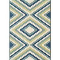 Zeleno-modrý vysokoodolný koberec Webtappeti Rombi Blue Green, 133 x 190 cm