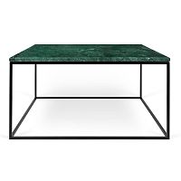 Zelený mramorový konferenčný stolík s čiernymi nohami TemaHome Gleam, 75 cm