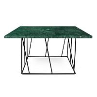 Zelený mramorový konferenčný stolík s čiernymi nohami TemaHome Helix, 75 cm
