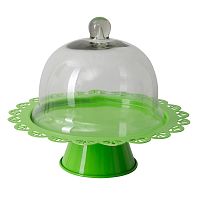 Zelený servírovací stojan na tortu so skleneným poklopom Mauro Ferretti