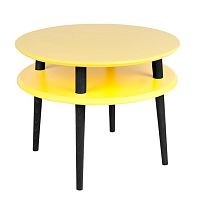 Žltý konferenčný stolík s čiernymi nohami Ragaba UFO, Ø  57 cm