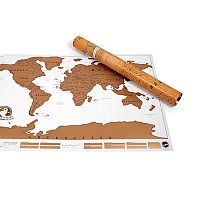 Zoškrabávacia nástenná mapa sveta s tubusom Ambiance Scratch Map