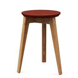 Bambusová stolička s červeným sedadlom z bukového dreva We Do Wood Button
