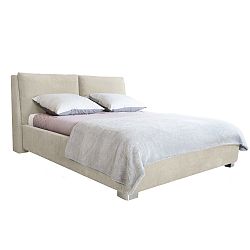 Béžová dvojlôžková posteľ Mazzini Beds Vicky, 140 × 200 cm