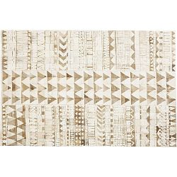 Béžový koberec z pravej hovädzej kože Kare Design Hieroglyphics, 240 × 170 cm