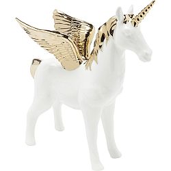 Biela dekorácia s detailmi v zlatej farbe Kare Design Figurine Unicorn

