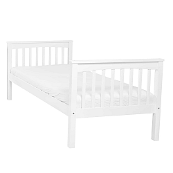 Biela detská jednolôžková posteľ z masívneho bukového dreva Mobi furniture Lea, 200 × 90 cm