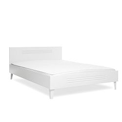 Biela dvojlôžková posteľ Intertrade Factory, 140 x 200 cm
