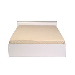 Biela dvojlôžková posteľ s 2 zásuvkami Parisot Arlette, 140 x 200 cm