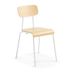 Biela jedálenská stolička s prírodným sedadlom La Forma Klee