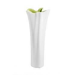 Biela keramická váza so zeleným detailom Mauro Ferretti Mica, výška 54,5 cm