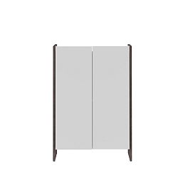 Biela kúpeľňová skrinka so sivým korpusom Symbiosis Auben, výška 89,5 cm