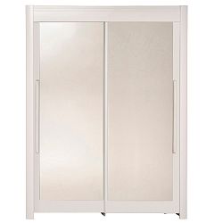 Biela šatníková skriňa s posuvnými dverami Parisot Adorlée, šírka 160 cm