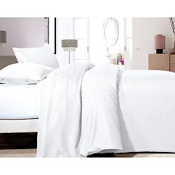 Biele obliečky z mikroperkálu na jednolôžko Sleeptime Satin, 140 × 200 cm