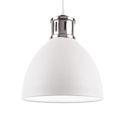Biele závesné svietidlo s detailmi v striebornej farbe Leitmotiv Refine, ⌀ 33 cm