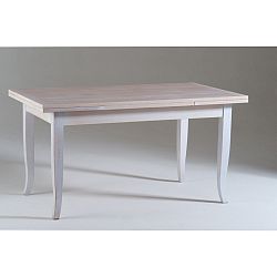 Biely drevený rozkladací jedálenský stôl Castagnetti Justine, 160 x 80 cm
