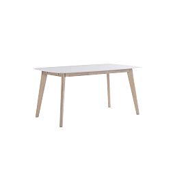 Biely dubový jedálenský stôl s matne lakovanými nohami Folke Sylph, dĺžka 150 cm