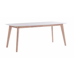 Biely dubový jedálenský stôl s matne lakovanými nohami Folke Sylph, dĺžka 190 cm