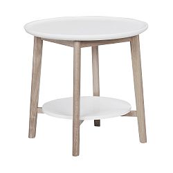 Biely dubový konferenčný stolík s matne lakovanými nohami Folke Pixie, ⌀ 55 cm