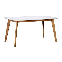 Biely jedálenský stôl s prírodnými nohami Folke Griffin, dĺžka 150 cm