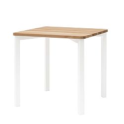 Biely jedálenský stôl so zaoblenými nohami Ragaba TRIVENTI, 80 × 80 cm