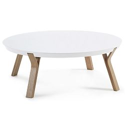 Biely konferenčný stolík La Forma Solid, Ø 90 cm