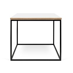 Biely konferenčný stolík s čiernymi nohami TemaHome Gleam, 50 cm