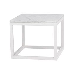 Biely konferenčný stolík s mramorovou doskou Folke Sydney 60 x 60 cm