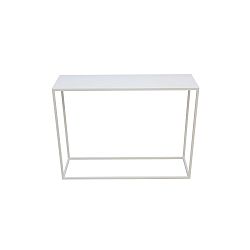 Biely oceľový konzolový stolík Take Me HOME, 100 × 30 cm