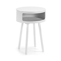 Biely odkladací stolík s úložným priestorom La Forma Bruk