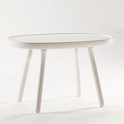 Biely odkladací stolík z masívu EMKO Naïve Medium