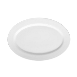 Biely porcelánový tanier Price & Kensington Simplicity, 36 x 25 cm