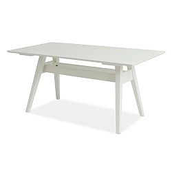 Biely ručne vyrobený jedálenský stôl z masívneho brezového dreva  Kiteen Notte, 75 x 200 cm