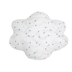 Biely vankúš s modrými hviezdičkami Art For Kids Cloud, 50 x 40 cm