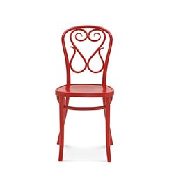 Červená drevená stolička Fameg Jesper
