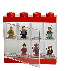 Červeno-biela zberateľská skrinka na 8 minifigúrok LEGO®