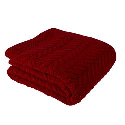 Červený pléd na posteľ Tufalo, 130 × 170 cm