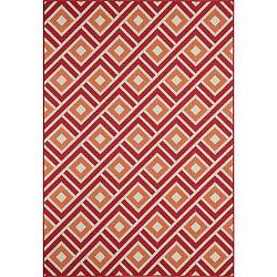 Červený vysokoodolný koberec Webtappeti Greca Red, 133 × 190 cm