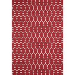 Červený vysokoodolný koberec Webtappeti Trellis Red, 133 x 190 cm
