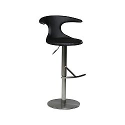Čierna barová nastaviteľná stolička s koženkovým sedadlom DAN-FORM Denmark Flair