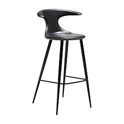 Čierna barová stolička s koženkovým sedadlom DAN-FORM Denmark Flair