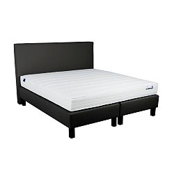 Čierna boxspring posteľ Revor Domino, 200 × 140 cm