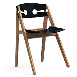 Čierna jedálenská stolička s konštrukciou z bambusu Moso We Do Wood
