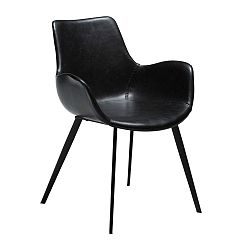 Čierna koženková jedálenská stolička s opierkami na ruky DAN-FORM Denmark Hype