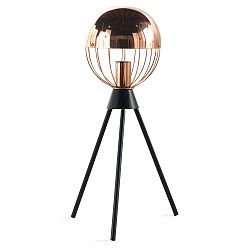 Čierna stolová lampa s detailmi v medenej farbe Geese Accent
