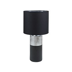 Čierna stolová lampa so základňou v striebornej farbe Santiago Pons Reba, ⌀ 30 cm